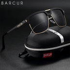 BARCUR Polarized Men’s Sunglasses – Fashionable Square Stainless Steel Frame UV400 Protection Anti-Reflective Outdoor Sports & Driving Eyewear – Original Design Casual Style with Premium Polycarbonate Lenses