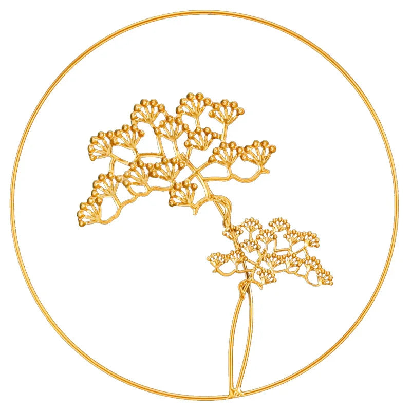 Ginkgo Leaf Metal Wall Decor Pendants Wrought Iron Wall Hanging Ornament Retro Nordic Room Decor Home Decoration Accessories Pi-Mart