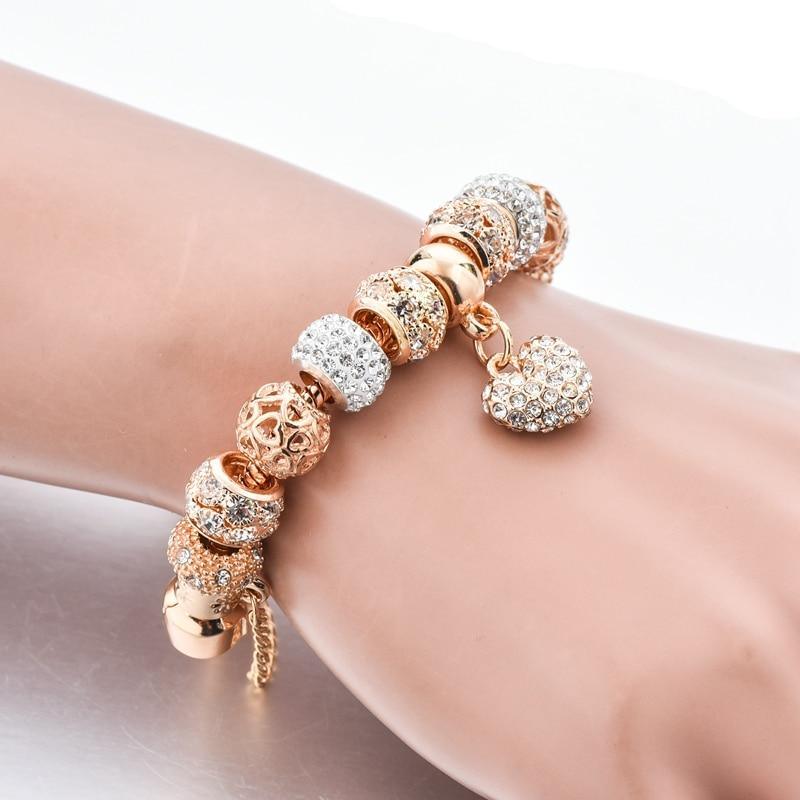 New Modern Luxury Fashion Gold Heart Amazing Bracelets And Bangles Outstanding For Women With Shiny Diamond Design - SJB-DIAMOND ELITES
