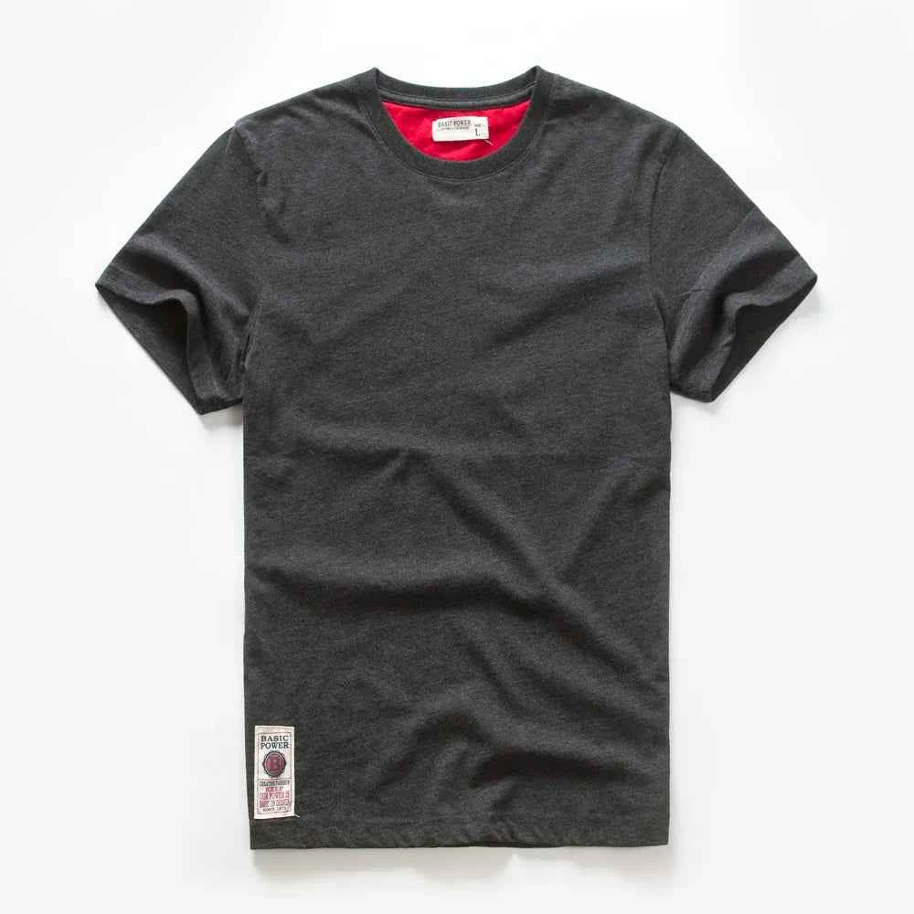 Classic Cotton Men's Solid O-Neck Tee THRIXINE