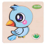Baby Toys Wooden 3D Puzzle Cartoon Animal Intelligence Kids Educational Brain Teaser Children Tangram Shapes Learning - SJB-DIAMOND ELITES