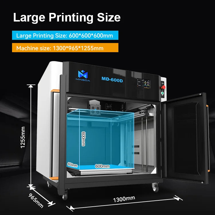 MD-600D Large Format Special Offer 600*600mm Life Size Animal Sculpture 3d Car Parts Printer