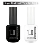 Super Black and White Semi-permanent Varnish 15ml Classic Gel Nail Polish Nails Art Basis Permanent Enamel Soak Off uv Gel lak Lootquake LLC
