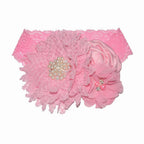 Luxury Modern Handmade Flower Headband Newborn Infant Pearl Flowers With Lace wide Headbands Bebes Hair Accessories Bow