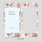 3D Curved Edge Tempered Glass for iPhone 6 6s 7 8 Plus Fashion Flowers Pattern Screen Protector Protective Film Tempered Glass Screen Protector Designed for iPhone Stevvex