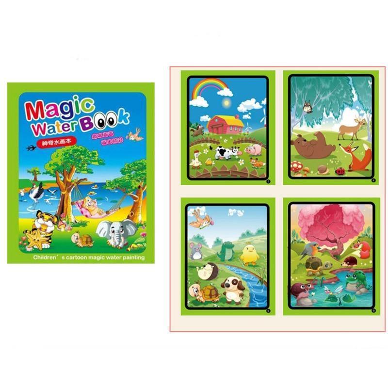 1pcs Magical Book Water Drawing Coloring Cartoons Books Doodle Pen Painting Drawing Board For Kids Toys Birthday Gift - SJB-DIAMOND ELITES