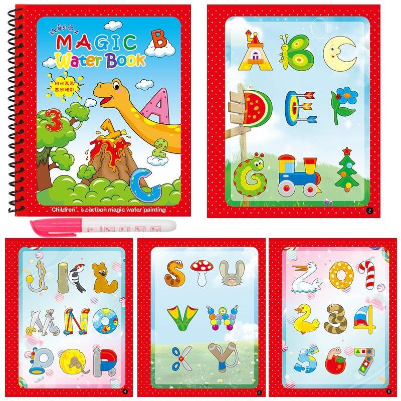 Early Education Montessori Painting Drawing Board For Kids Toys Coloring Book Doodle & Magic Pen Magic Water Drawing Book - SJB-DIAMOND ELITES