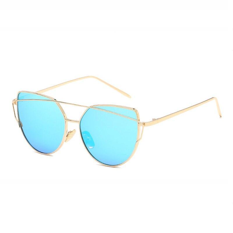 Luxury Vintage Modern Cat Eye Metal High Quality Frame  With Miror Sunglasses For  Women and Lady sunglasses With UV400 Protection - SJB-DIAMOND ELITES