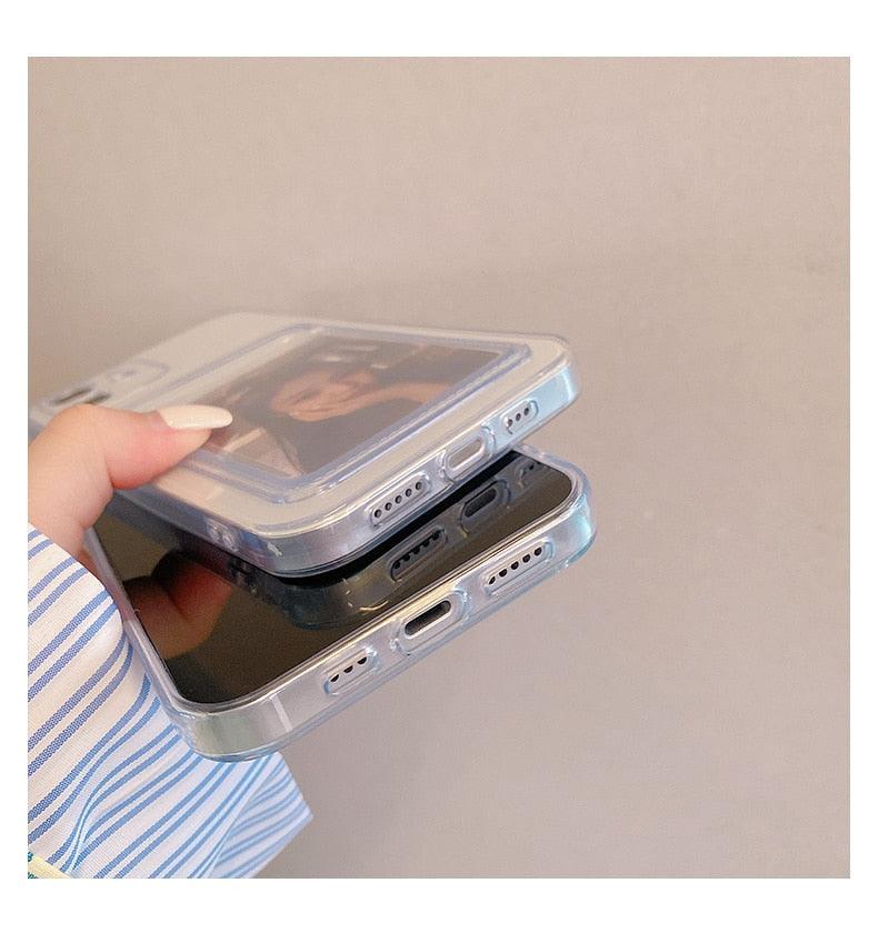 Transparent Mobile Phone Case For iPhone 11 12 13 14Mini case For iphone 11 Pro X XS Max XR 7 8 Plus SE Case Cover Soft Silicone Wallet Card Holder Stevvex