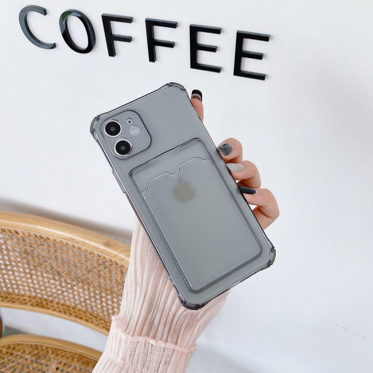 Transparent Wallet Case For iPhone 14 13 12 Pro Max Mini  Shockproof Cover with Card Slots Pockets Slim Fit Thin Protective Soft Shock-Absorbing Lightweight Wallet Case Stevvex