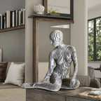 Metal Decoration Stainless Steel Sitting Woman Sculpture