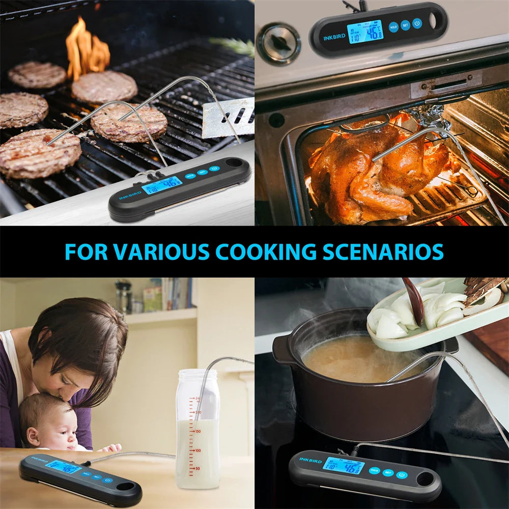 INKBIRD Digital Meat Thermometer With 2 External Probes IHT-2PB Backlight Display 2 Sec Instant Readout Bluetooth Rechargeable Lootquake LLC