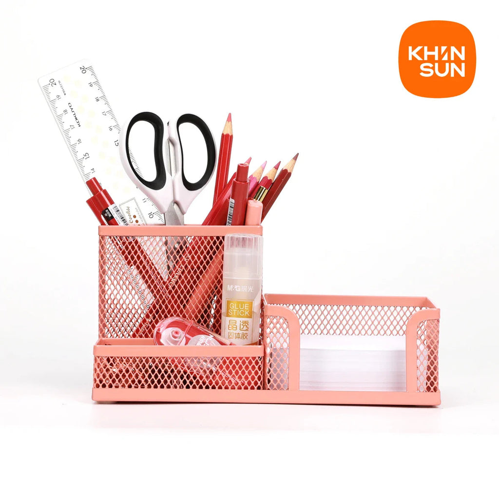 Mesh Desk Organizer Metal Office Storage Box with Compartment Stationery Holder Office Supplies Lootquake LLC