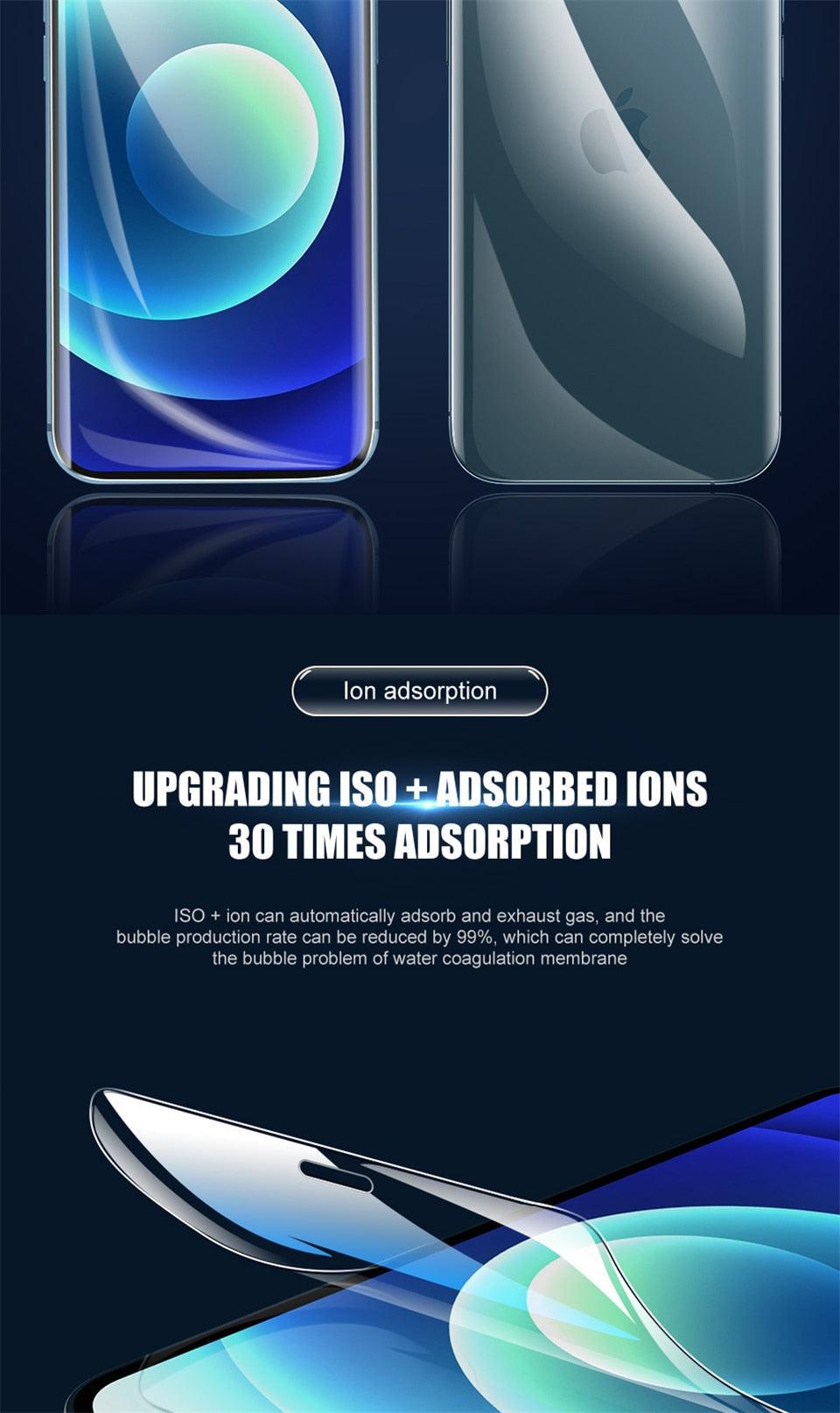 Full Cover Hydrogel Film For iPhone 13 7 8 Plus 6 6s Screen Protector 11 12 13 Pro mini XR X XS Max SE 2020 Back Film Not Glass Full Cover Screen Protector for iPhone Stevvex