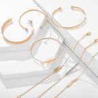 Bohemian Gold Tassel Bracelets For Women Summer Shell Clear Crystal Stone Luxury Jewelry - SJB-DIAMOND ELITES