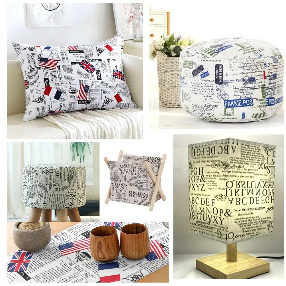 Newspaper Printed Fabric Quilting Cloth Cotton Linen For DIY Sewing Tablecloth Cushion Placemat Storage Bag Handicraft Materials Lootquake LLC