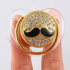 Diamond Luxury Modern Cartoon Eye Baby Pacifier Bling Newborn Kids Baby Boys Girl Nipples Silicone Pacifier For Baby