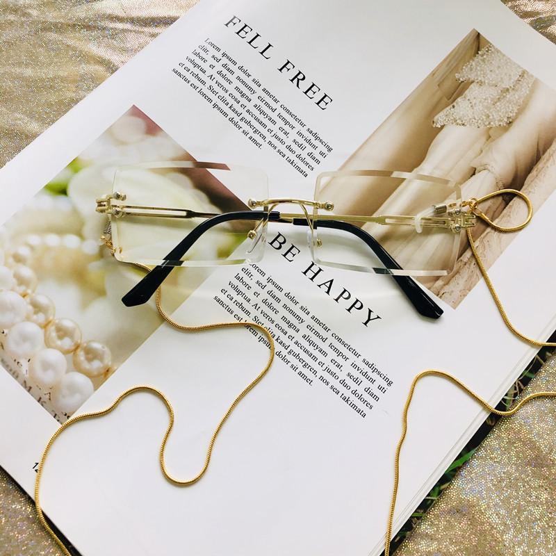 Fashion Rimless  Women Trendy Small Rectangle Sunglasses With High Quality metal frame And UV400 Protection - SJB-DIAMOND ELITES