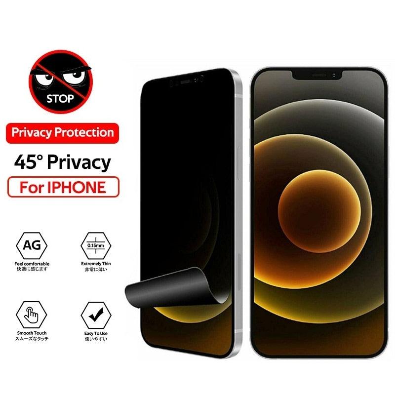 3Pcs Anti-Spy Hydrogel Film for IPhone 12 11 Pro Max 7 8 Plus Privacy Screen Protectors for IPhone 13 14 XS MAX X XR Not Glass Hydrogel Film Privacy Screen Protector Compatible with iPhone Stevvex