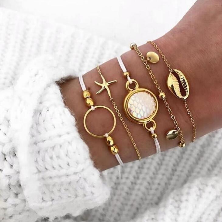 Modern Fashion New Luxury Different Style Elegant Elephant Tree Of Life Tassel Chain Bracelet Sets For Women Jewelry Trend Sets For Her - SJB-DIAMOND ELITES