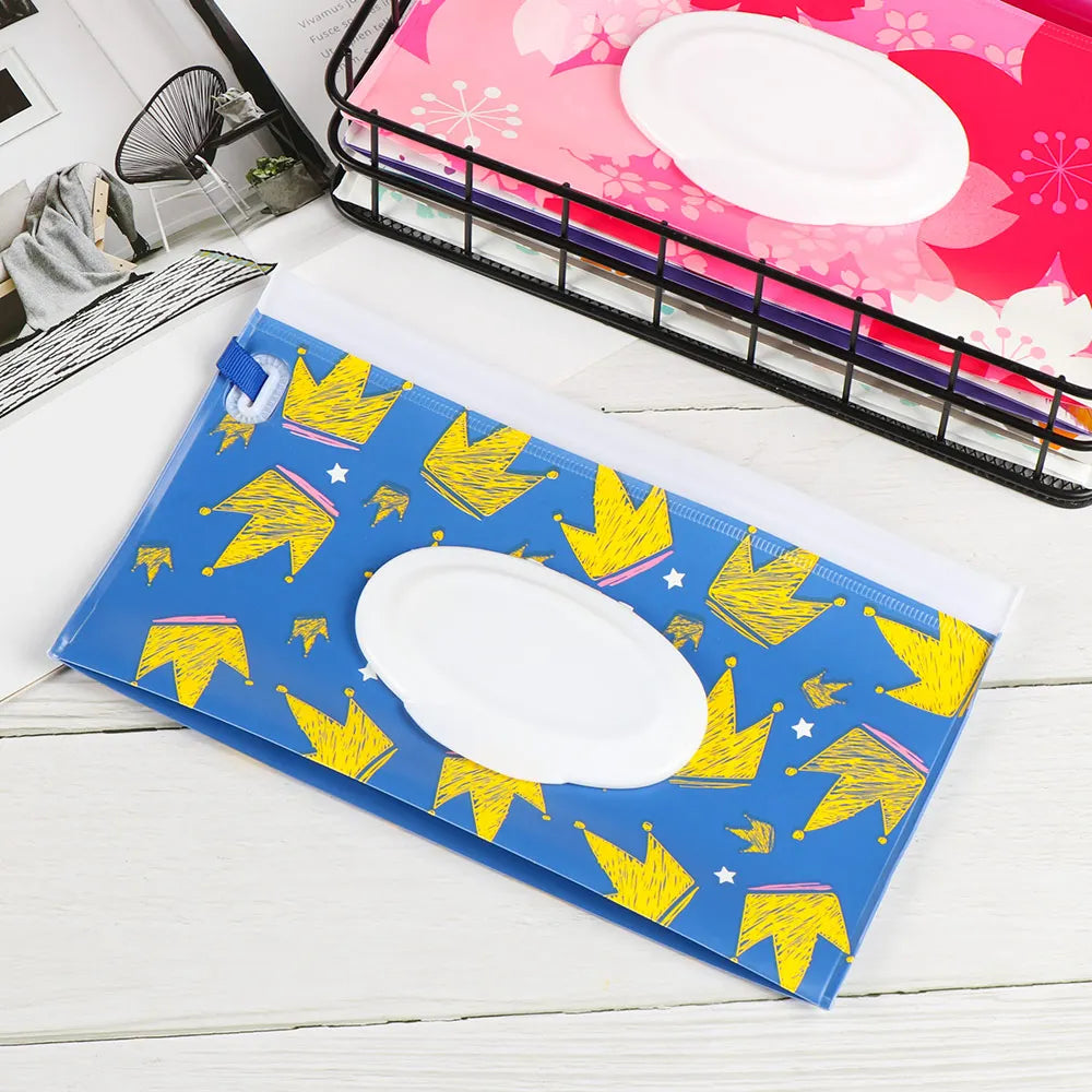 NEW Portable EVA Baby Wet Wipe Holder Case Reusable Refillable Wet Wipe Bag Tissue Box Snap-Strap Cosmetic Pouch Home Storage Lootquake LLC