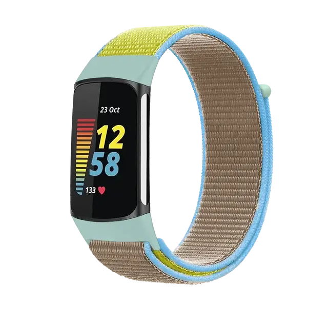 Fitbit Charge 5 6 Nylon Velcro Band - Durable Comfortable Strap - SJB-DIAMOND ELITES