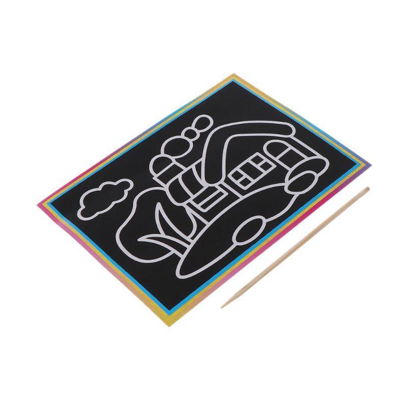 Interesting 10PCS Patterned Scratch Art Paper Magic Painting Paper With Drawing Stick Kids Toy Education Drawing Toys For Children - SJB-DIAMOND ELITES
