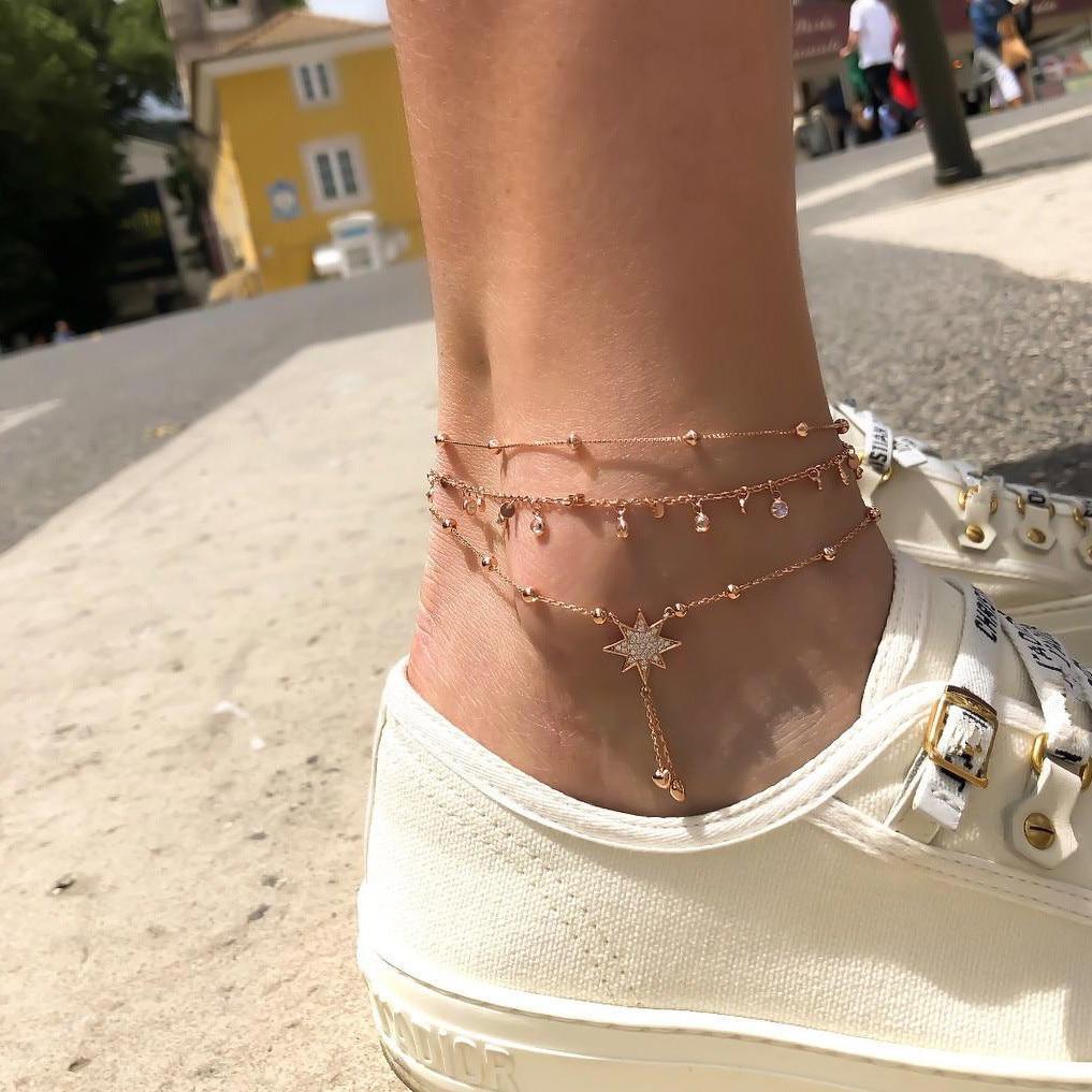 Luxury Bohemian Star Shell Ankle Bracelet Foot Jewelry Brecelet Simple Shell Anklets for Women Summer Style - SJB-DIAMOND ELITES