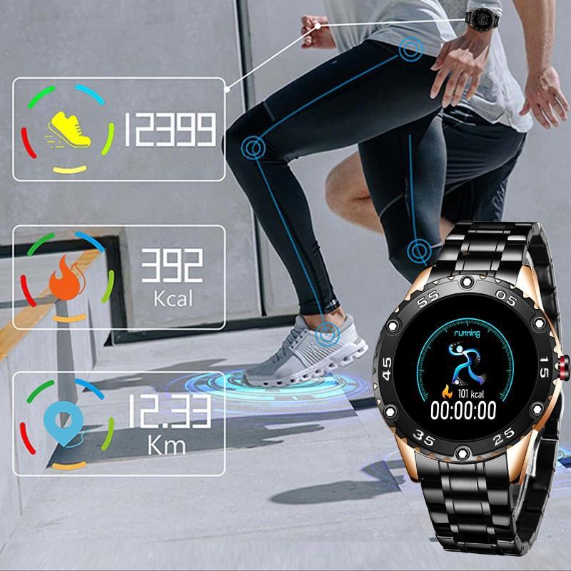 New Smart Watch For Men  With IP67 Waterproof Protecion and Heart Rate Fitness Tracker Pedometer For Android and IOS sistems Steel Band Sports Men Smart Watch - SJB-DIAMOND ELITES