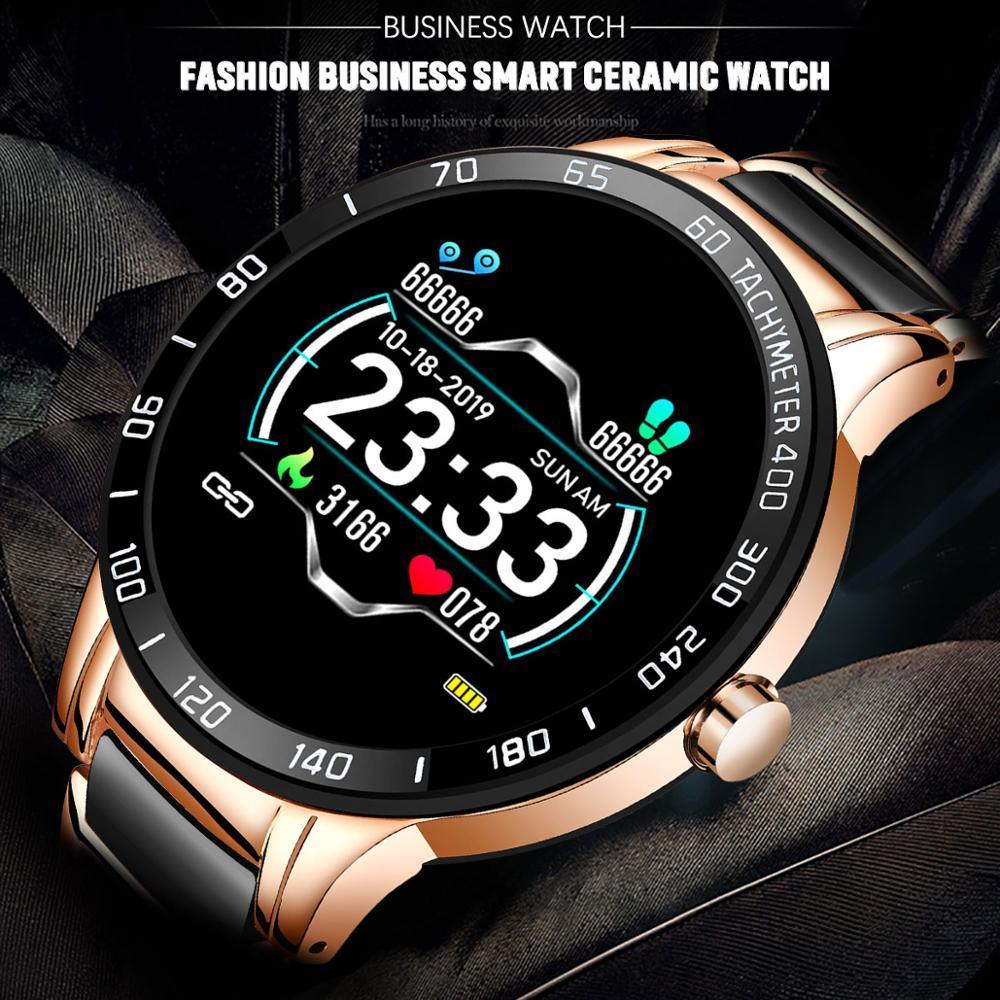 Luxury Ceramic Elegant Unisex Smart Watch With Heart Rate Monitor and Blood Pressure Fitness tracker Ceramic strap Sport Watch With Waterproof Protection - SJB-DIAMOND ELITES