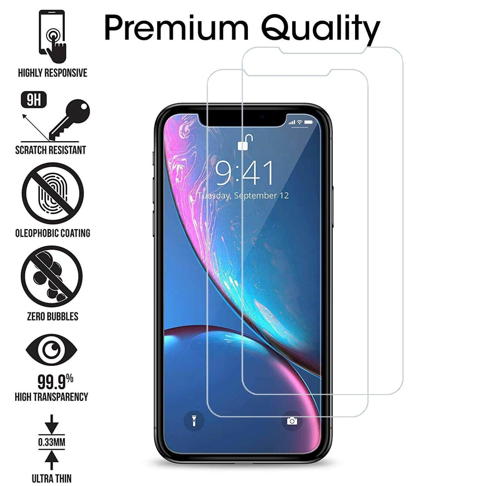 3PCS New Tempered Glass Screen Protectors For iPhone 12 12 Max/12 Pro Front film iPhone X 6/6s 7 8 11 Pro Max Screen Protector Tempered Glass Film Screen Protector For iPhone Stevvex
