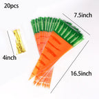 Hot Sale 20 / Batch Cute Rabbit Carrot Ear Biscuit Bag Candy Biscuit Gift Bag Snack Baking Packaging Supplies Easter Decoration Lootquake LLC