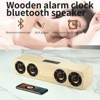 Wooden Bluetooth Speaker Portable Wireless Subwoofer Clock Soundbox Home Computer Echo Wall Soundbar HiFi Stereo TF AUX U Disk Lootquake LLC