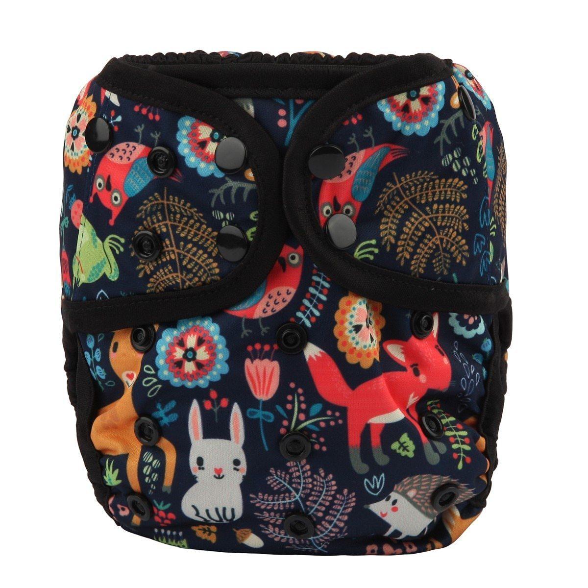 Baby Girl Pink One Size Cloth Diaper Cover Comfortable Nappy With Double Gusset Cartoon Designs Baby Boys Diapers Stevvex