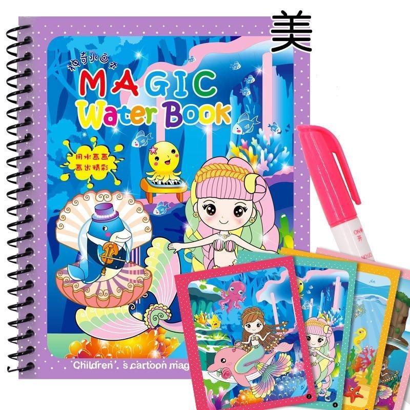 Early Education Montessori Painting Drawing Board For Kids Toys Coloring Book Doodle & Magic Pen Magic Water Drawing Book - SJB-DIAMOND ELITES