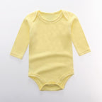 Classic Modern Solid Color Boy Girls Romper Newborn Long Sleeve Cotton Jumpsuit Tops For Girls and Boys Baby