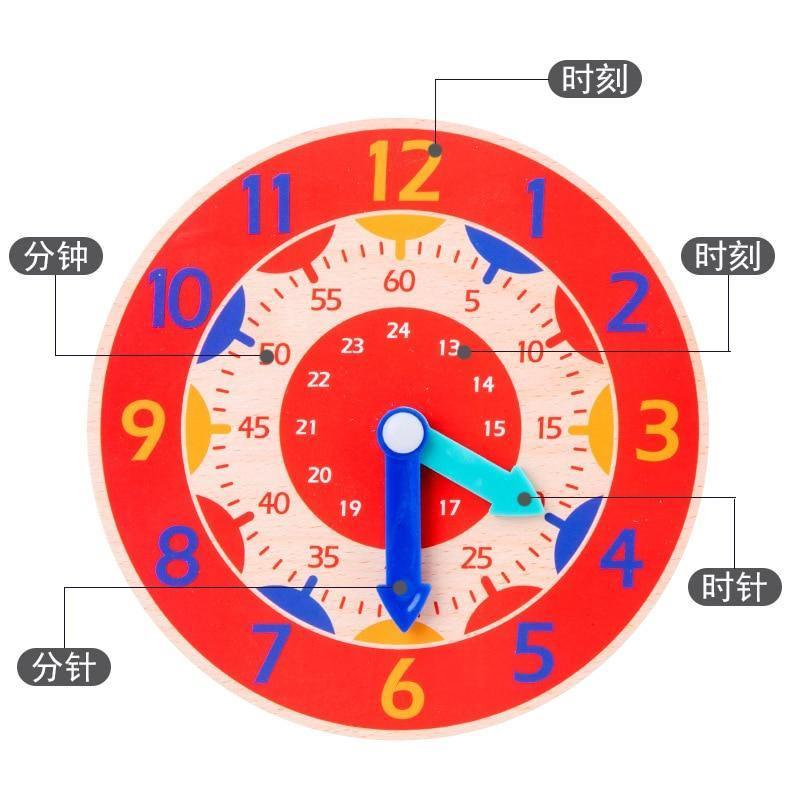 Popular Educational Wooden Clock Toys Hour Minute Second Cognition Colorful Clocks Early Learning Kids Education Toys for Children - SJB-DIAMOND ELITES