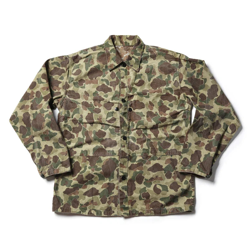 Bronson Mfg USMC P-44 Duck Hunter Camo Jacket Vintage Men's HBT WW2 Reproduction Pi-Mart