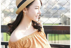 Hats For Women Summer Sun Protection Straw Hat Female Round Top Curled Brim Parent Child Student Sunshade Travel