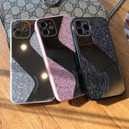 Women Luxurious Glitter Makeup Mirror Phone Case For iPhone 12 11 Pro MAX X XS XR 8 7 Plus Luxury Silicone Shockproof Cover Fixed Non Moving Sparkling Shining Glitter Stars Soft Silicone Case Stevvex