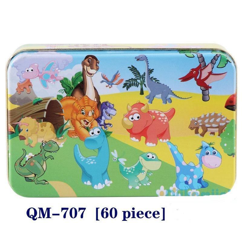 New 60 Pieces Wooden Puzzle Kids Toy Cartoon Animal Wooden Puzzles Child Early Educational Learning Toys for Christmas Gift - SJB-DIAMOND ELITES