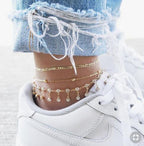 Luxury Leg Brecelet Gold Color Tassel Beads Anklet Bracelet for Leg for Women Set - SJB-DIAMOND ELITES