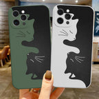 Cute Animals Cat Cartoon Phone Case For iPhone 11 12 13 Pro Max X XR XS Max 7 8 Plus SE 2020 Clear Soft Transparent Silicone Pattern Ultra Thin Shockproof Back Cover Stevvex