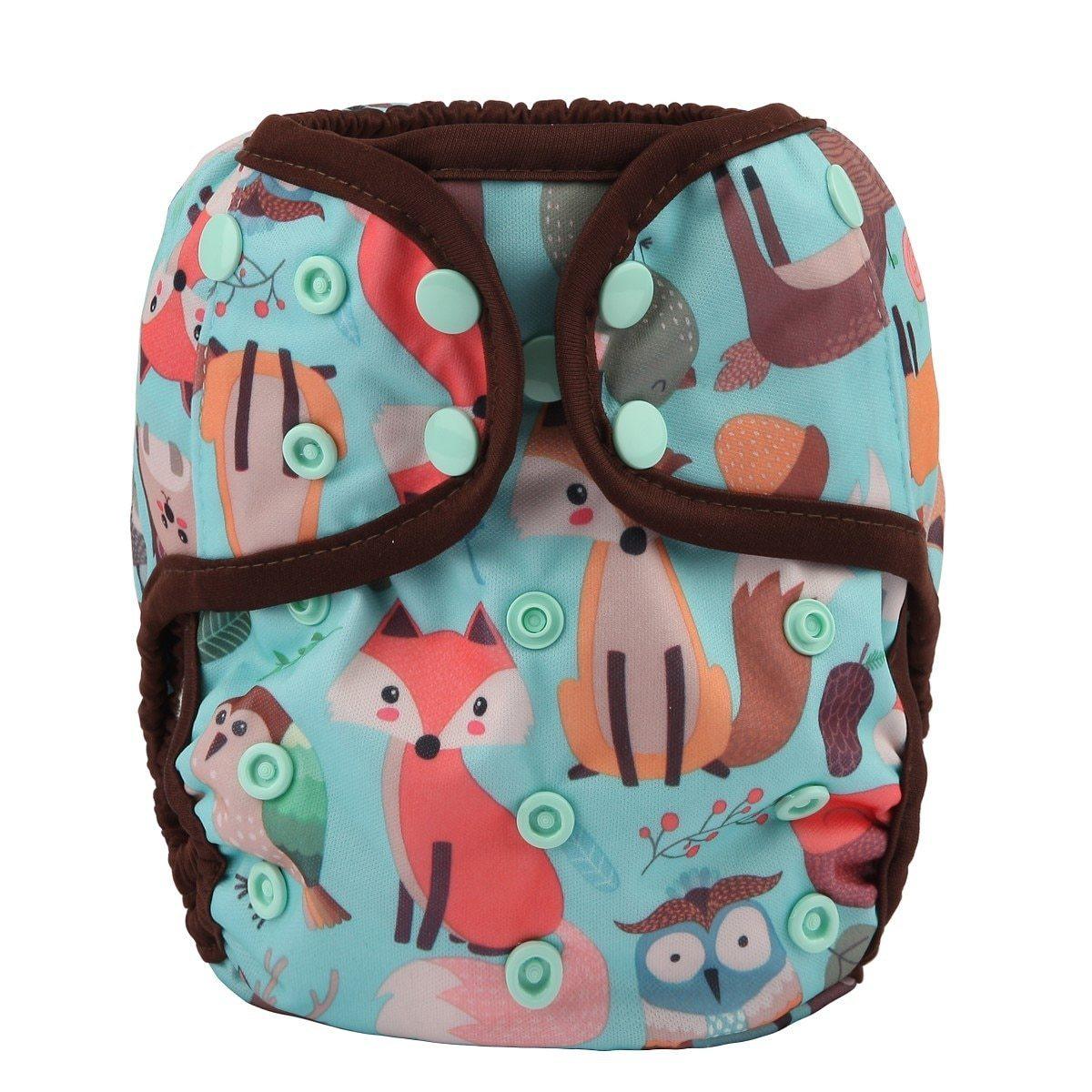 Baby Girl Pink One Size Cloth Diaper Cover Comfortable Nappy With Double Gusset Cartoon Designs Baby Boys Diapers Stevvex