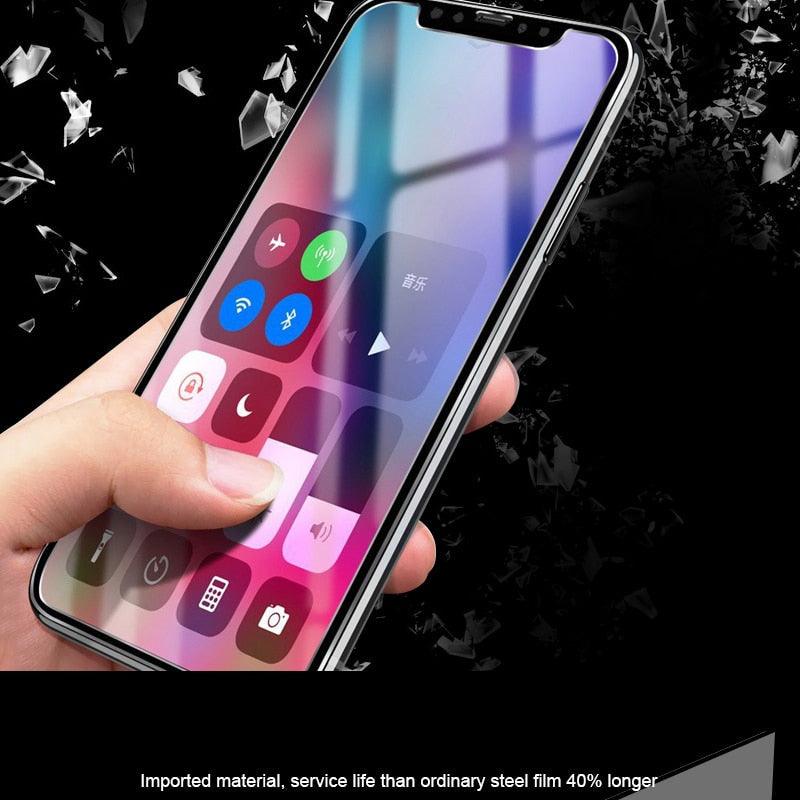 10D Curved Edge Aluminum Alloy Tempered Glass for iPhone X XS MAX 11 12 Pro Max mini 6 6S 7 8 Plus Full Cover Screen Protector  Titanium Alloy Metal Edge Full Coverage Front Tempered Glass Screen Protector for iPhone Stevvex