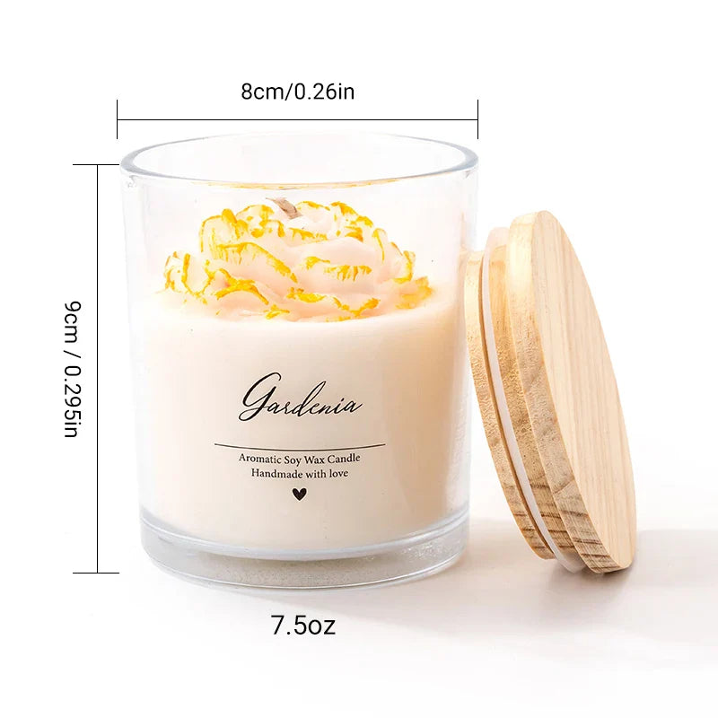 AIKUN Luxury Succulents Candles Glass Flower Bouquet Fragrance Aroma Soy Wax Wolfberry & Tarocco Blood Orange Scented Candle Lootquake LLC