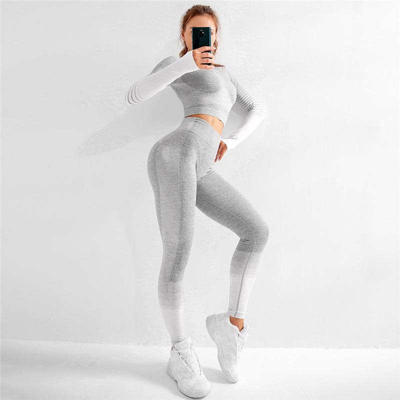 Women's Seamless Yoga Set Long Sleeve - SJB-DIAMOND ELITES