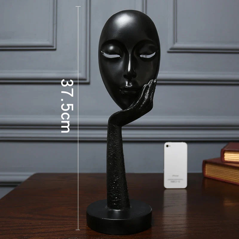 3D Face Mask Abstract Sculpture, Home Decoration Statue, Table Decorations Accessories, Art Figurine, Living Room Decor Lootquake LLC