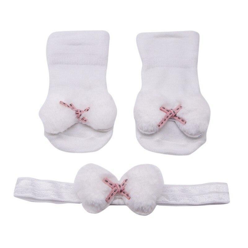 Luxury Modern Big Stretch Hair Band Crown Flower Slip Soft Cotton Socks Two-Piece Kids Children's Headwear For Girls