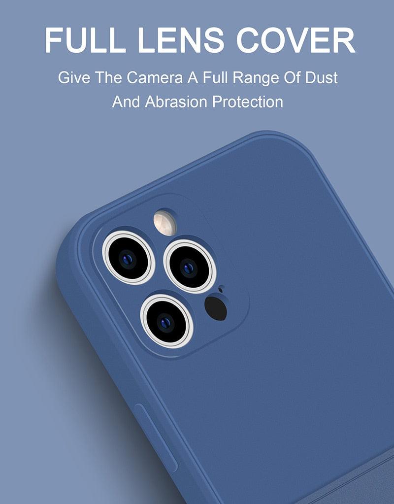Simple Wallet Case For iphone Silicone Case For iphone 13 12 11 Pro Max Mini With Card Holder Cover Classic Silicone Full Protection Anti-Scratch Shockproof Case Stevvex